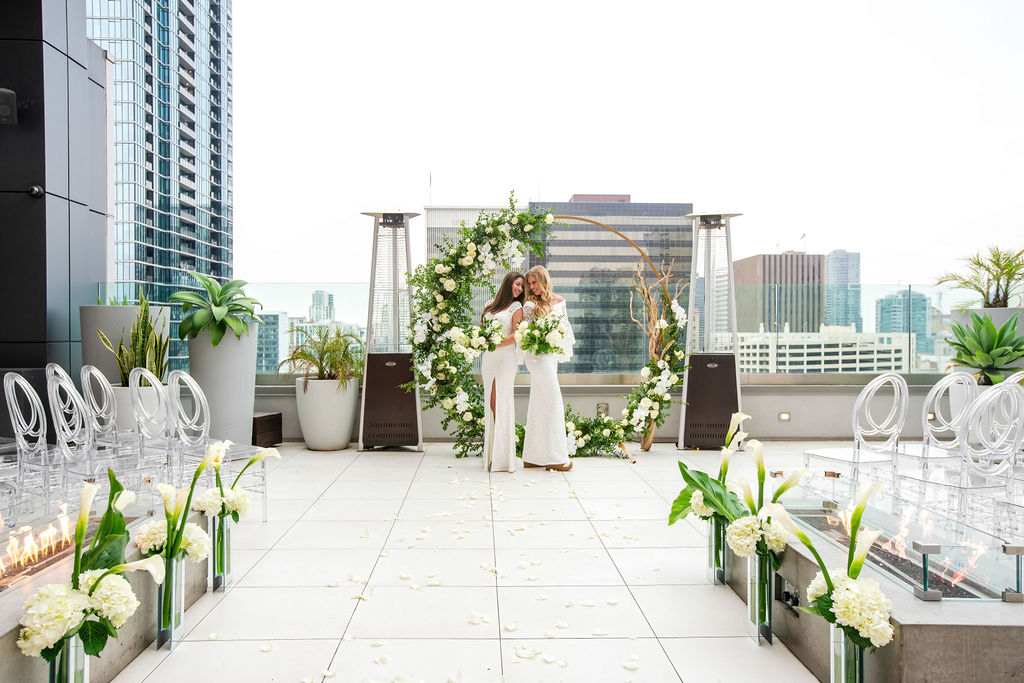 Event setup at Lily Rooftop, Carté Hotel, Little Italy, San Diego